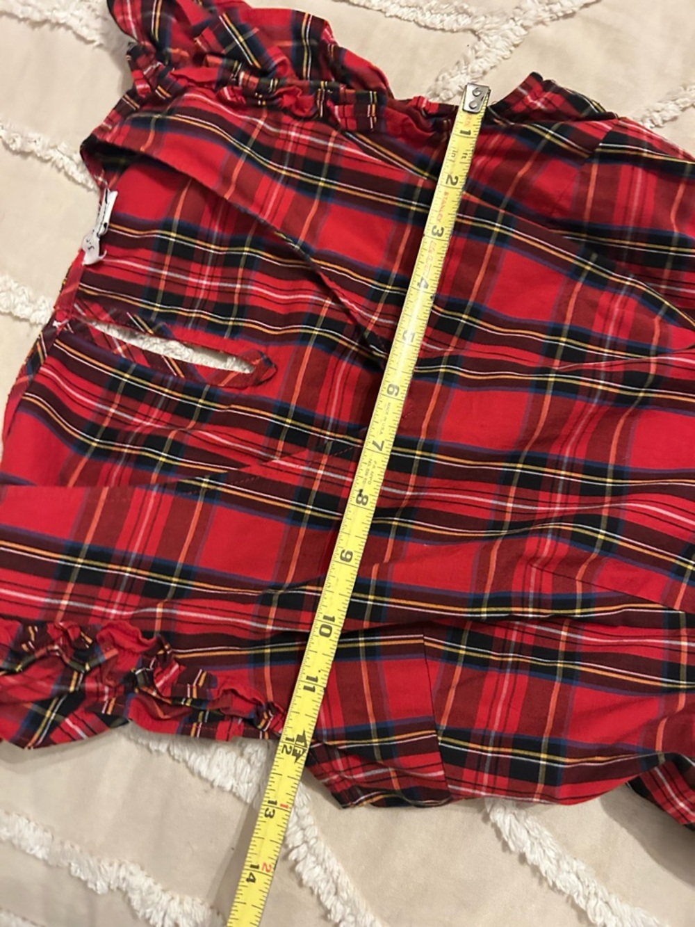 J. Crew Red Plaid Ruffle-Sleeve Tiered Midi Dress - Picture 11 of 11